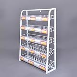 Schmales Metallregal, Etikettenhalter für Kaugummis und Snacks, weißes Display mit Etikett für Kaugummi-Läden, 61 cm Snack-Nizer für Supermärkte