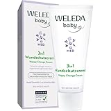 WELEDA Bio Baby Med 3in1 Wundschutzcreme Weiße Malve - Naturkosmetik Windelcreme mit Kokosöl & Sesamöl für hochsensible bis neurodermitische Haut beugt Wundsein im Windelbereich vor (vegan, 50ml)