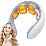 Nackenmassagegerät,6 Modi 15 Intensitätsstufen Nackenmassagegerät, Kabellos Tragbares Elektrisches Massagegerät für Zuhause Büro Reise