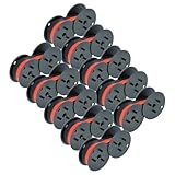 vhbw 10x Farbrolle, Farbwalze Schwarz Rot kompatibel mit Genie 2045PD Taschenrechner, Registrierkasse