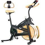ISE Heimtrainer Fahrrad mit Verstellbarem Magnetischem Widerstand, Leises Hometrainer Fahrrad mit LED-Monitor, Tablet-Halter, Indoor Cycling Bike für Kardiotraining zu Hause,Bis 130KG