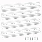 VooGenzek 4 Stücke Aluminium DIN Schiene, DIN-Hutschiene Tragschiene, mit 8 Stück Schrauben, für DIN-Schienenklemmenserie und Schütz, 35 x 200 mm