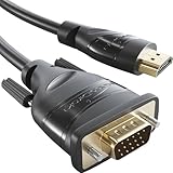 KabelDirekt – HDMI-VGA Adapter Kabel – 2m (HDMI auf VGA, High Speed HDMI/D-Sub 15, Monitorkabel zum Anschluss von PCs, Laptops und anderen HDMI-Geräten an VGA-Bildschirme bei Full HD/1080p und 60 Hz)