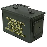 HMF 70011 Munitionskoffer, US Ammo Box, Metallkiste, 30 x 19 x 15,5 cm, grün