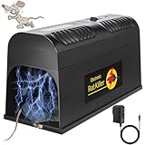 2025 Elektrische Mausefalle, Zapper, leistungsstarke Rattenfallen für den Innenbereich für Häuser mit Fluchtschutztür, effektiver und wiederverwendbarer humaner Nagetier-Zapper, elektrischer