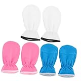 DECOMELODY 3 Paare Paraffinwachs Handschuhe Spa Handpflege Mitts mit Elastischem Wiederverwendbar Atmungsaktiv Hautschonend für Weiche und Glatte Hände in Weiß Blau Rosa