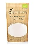 Bäckerei Spiegelhauer Bio Mager-Milchpulver 500 g Bio Milchpulver ohne Zusätze milk powder I auch geeignet für Joghurt-Herstellung, Eis-Herstellung I Trockenmilchpulver, Beutel