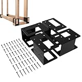 Holzstapelhalterungen - 4-teilige Kaminholzregalhalterungen, pulverbeschichteter Stahl, wetterfest, platzsparend, passend für Kamin, Terrasse, ​