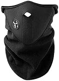 zalati Sportmaske, halbes Gesicht, Sturmhaube, Neopren & Fleece, Halswärmer für Fahrrad, Motorrad, Ski, Laufen, Radfahren, Klettern, Unisex, kalt, Outdoor, Winddicht, Schwarz , One size