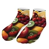 QMNVBDS Socken mit frischem Obst und Gemüse, knöchellang, lässig, kurze Socken für Damen und Herren, niedrig geschnitten, Sportsocken, Laufsocken, Knöchelsocken, Sportsocken, Workout-Socken, Stil