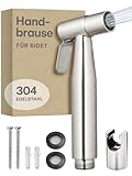 Praknu Handbrause für Bidet - Edelstahl Duschkopf mit Halterung - Inkl. 2 Dichtungen - Rostfrei - 𝗘𝗶𝗻𝗳𝗮𝗰𝗵𝗲 𝗠𝗼𝗻𝘁𝗮𝗴𝗲 - Intimdusche - WC Brause Set