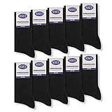 10 Paar Socken 100% Baumwolle Herren Damen Komfortbund ohne Naht 10600 WP (Schwarz 39-42)