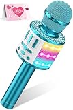 MicQutr LED Drahtloses Bluetooth Mikrofon zum Singen, Spielzeug Kinder, Heim KTV Karaoke Maschine, Tragbares KTV Lautsprecher Recorder für Android/iPhone/iPad/PC