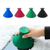 WINUERK Auto Eiskratzer, Auto Eiskratzer, Magischer Eiskratzer für Auto, Runder Schneeschaber mit Trichter, Eiskratzer für Auto, LKW, SUV, Auto Frost