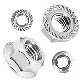 25 Stück Flanschmutter M10, Muttern M10 Edelstahl DIN 6923 Flanschmuttern mit Flansch und Sperrverzahnung Sechskantmutter Bundmutter für Möbel, Fahrradwartung, Maschine, Fitnessgeräte usw