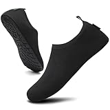 Saguaro Hausschuhe Damen Herren Rutschfes Atmungsaktiv Pantoffeln Unisex Bequem Slippers, Sport Schwarz 36/37