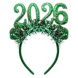 Headband - Happy New Year 2026 Headbands | Glitter Tinsel Party Headpiece | Sparkly Costume Hair Accessory For Women, Birthday, Holiday And Celebration Decor