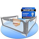 Zwergenbuddy® Rausfallschutz Boxspringbett & Elternbett (180x200cm) [8-teiliges Rausfallschutz Bett Set] Stabilitätsstange & Zwischenraumschutz – Bettgitter ist Laborgeprüft