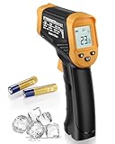 Eventek Infrarot-Thermometer, -50°C bis 600°C Leichtes Temperaturmessgerät, berührungsloses digitales Laser-Thermometer, beleuchteter Bildschirm, nicht-menschlich - für Küche/Grill/Kühlung/Industrie