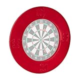 Relaxdays Dart Catchring R7, 4-teilig, Schutzring für 45 cm Dartscheibe, stabiler Wandschutz, EVA, Gesamt-Ø 72 cm, rot