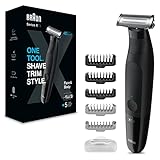 Braun Series X All-in-One Barttrimmer / Bodygroomer / Elektrorasierer Herren / Haarschneidemaschine, 5 Kammaufsätze, für 3-Tage-Bart, Haare, Körper & Intimbereich, Geschenk Mann, XT3200