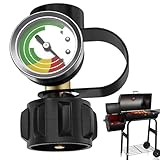 Flüssiggastank-Füllstandsanzeige – Propangaszähler-Adapter, Anschlussventil aus massivem Messing | Leicht ablesbares Display ohne Auslaufsicherung für Grill-, Räucher- und Campingkocher und genaue Übe