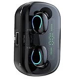 Gadpiparty 1Stück Kabelloser Kopfhörer mit Geräuschunterdrückung U Förmige Atemlampe Tragbares für Freizeit Sport Schwarz