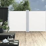 Furniture select-Patio Doppel-Seitenmarkise, einziehbar, 170 x 600 cm, Creme