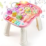 LUVTOY Spieltisch Kinderspielzeug Spielzeug ab 1 Jahr Baby Spielzeug ab 1 2 Jahre 9 Monate 7 in 1 Busy Board Musikspielzeug Activity Spiel Spieltisch Baby Geschenke 1 2 3 Jahre Junge Mädchen