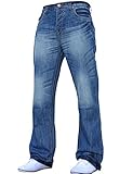 Herren-Jeans, Bootcut-Schnitt, ausgestelltes Bein, weit, blaue Denim-Jeans Gr. 34W x 34L, Light Wash A42