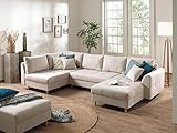 Lisa Design Rune – Wohnlandschaft – mit hocker – 7-Sitzer – skandinavischer Stil – Links Beige