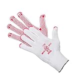 Jah 5040 Baumwolle/Nylon Strickhandschuh 12 Paar Noppen schwer weiß Gr. 9