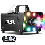 TAKRINK 900W Nebelmaschine Rauchmaschine Smoke Machine 16 Farben RGB Lichteffekt Mini Nebel Maschine mit Fernbedienung für DJ Disco Party, Hochzeit, Halloween, Weihnachten