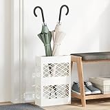 Tidyard Sonnenschirmhalter Lattice mit Speicher Weiß 28 x 12 x 41 cm Stahl Schirmständer Schirmfuß für Balkon Poolbereich Camping Events