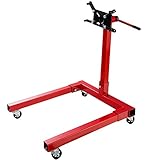 Arebos Motorständer | Motorträger | Motorhalter | Getriebehalter | Montageständer | Motor 570 kg | 360° drehbar | rot | massiv | robust | kugelgelagert