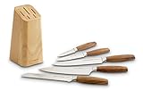 Echtwerk Küchenmesser-Set Classic-Edition aus hochwertigem Stahl, 6-teiliges Messerset mit Holzblock aus Pakkaholz, Küchenmesser-Set, Spezialstahl, Extrem scharf