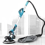 Trockenbauschleifer mit Automatischem Vakuumsystem (1800W), 5-Gang Getriebe, 1000-2100RPM Teleskop Langhalsschleifer, mit LED-Licht, faltbarem Griff und Vakuumbeutel