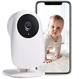 nooie Babyphone mit Kamera, Baby Kamera WLAN, Baby Monitor with Camera und APP, Gegensprechfunktion 1080P HD Nachtsicht Kompatibel mit Alexa und 2.4Ghz WiFi, Bewegungs Geräuscherkennung, Indoor