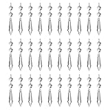 Kikuo Kristallanhänger Beleuchten 38 mm (30 Stück) Eiszapfen Glas klar, Kronleuchter Ersatzteile Kristalltröpfchen für Vorhang, Licht, Anhänger, Party, Hochzeit, Dekoration