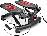 Sportstech 2in1 Twister Stepper mit Power Ropes - Deutsche Qualitätsmarke - STX300 Drehstepper & Sidestepper für Anfänger & Fortgeschrittene, Up-Down-Stepper mit Display, Hometrainer Widerstand
