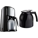 Melitta Look Therm Selection - Filterkaffeemaschine - mit Thermokanne - 10 Tassen - Schwarz (M 661 BK SST) & 307131 Look Therm kanne, schwarz