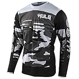 MTB Trikot,Herren Langarm MountainbikeShirt,Motocross-Shirt Langarm | MX MTB Mountainbike (Black,4XL)