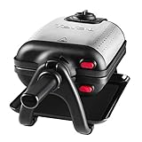 Tefal King Size Waffeleisen WM756D, Doppelwaffeleisen für 2 belgische Waffeln, Dreh-Funktion, antihaftbeschichtete Platten, dicke Waffeln, Temperaturregler, leichte Reinigung, 120W, 1L