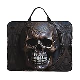 POEZJZW Laptophülle, kupferfarbene Totenkopf-Hülle, 35,6 cm (14 Zoll) Laptophülle, Computer-Tragetasche für 35,6 cm (14 Zoll) Notebooks, Schwarz , Einheitsgröße