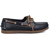 PAYMA - Herren Bootsschuhe Segelschuhe Mokassins aus Seahorse Geölt Leder 2 Eye Classic Lace Docksides. Mehrfarbige Gummisohle. Farben: Blau. Größe 46