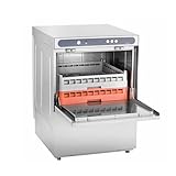 GastroHero ECOLINE-GSM54SLE Geschirrspülmaschine I 400 V Spülmaschine mit Laugenpumpe & Enthärter I Geschirrspüler für Gastronomie I Korbmaß 50 cm
