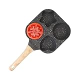 Eierpfanne mit 4 Tassen, Omelettpfanne für 4 Tassen, antihaftbeschichtet, für Campingausflüge, Wohnmobile, Studentenwohnheime und kleine Wohnungen