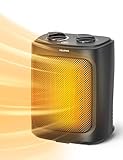 PELONIS Mini Elektrischer Heizlüfter 2000W mit zwei Heizstufen und Lüfter, Keramik-Tischheizung für Badezimmer, Schlafzimmer, Tischheizung mit Temperaturregelung