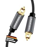 audio pirates optisches TOSLINK Glasfaserkabel [2,0 METER] digitales S/PDIF-Kabel,Verstärker,Heimkino,Xbox One,PS4,OD:4,0 mm,Nylon-Ummantelung,Metall-Stecker,vergoldete Kontakte