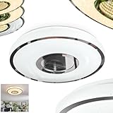 HOFSTEIN LED Deckenleuchte Loron, Deckenlampe aus Metall/Kunststoff in Weiß/Silber/Glitzer/Chrom/Klar, moderne Leuchte mit Memoryfunktion, 24 W, 1200 Lumen, 3000 Kelvin, Esszimmer, Wohnzimmer, Küche